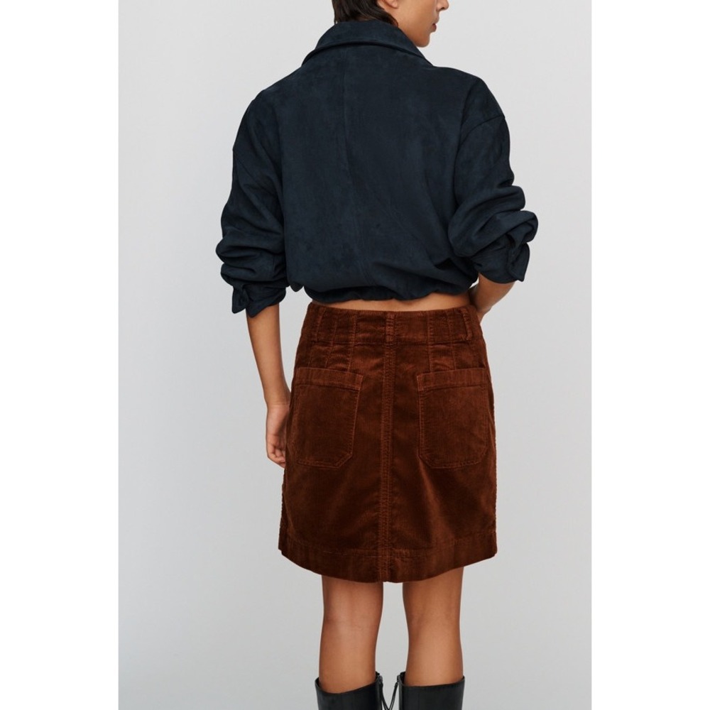 Maeve Colette Corduroy Button Front Mini Skirt Size XL Copper NWT Anthropologie - Picture 2 of 10